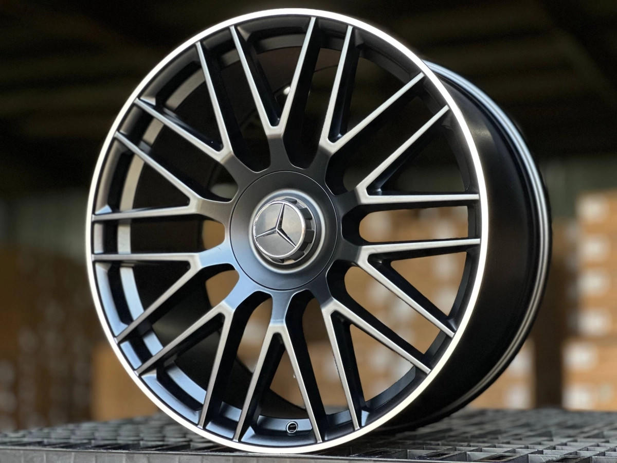 MERCEDES AMG H932F FlowForming R19 9.5J ET4...112 DIA66.6 SATIN BLACK POLISH LIP