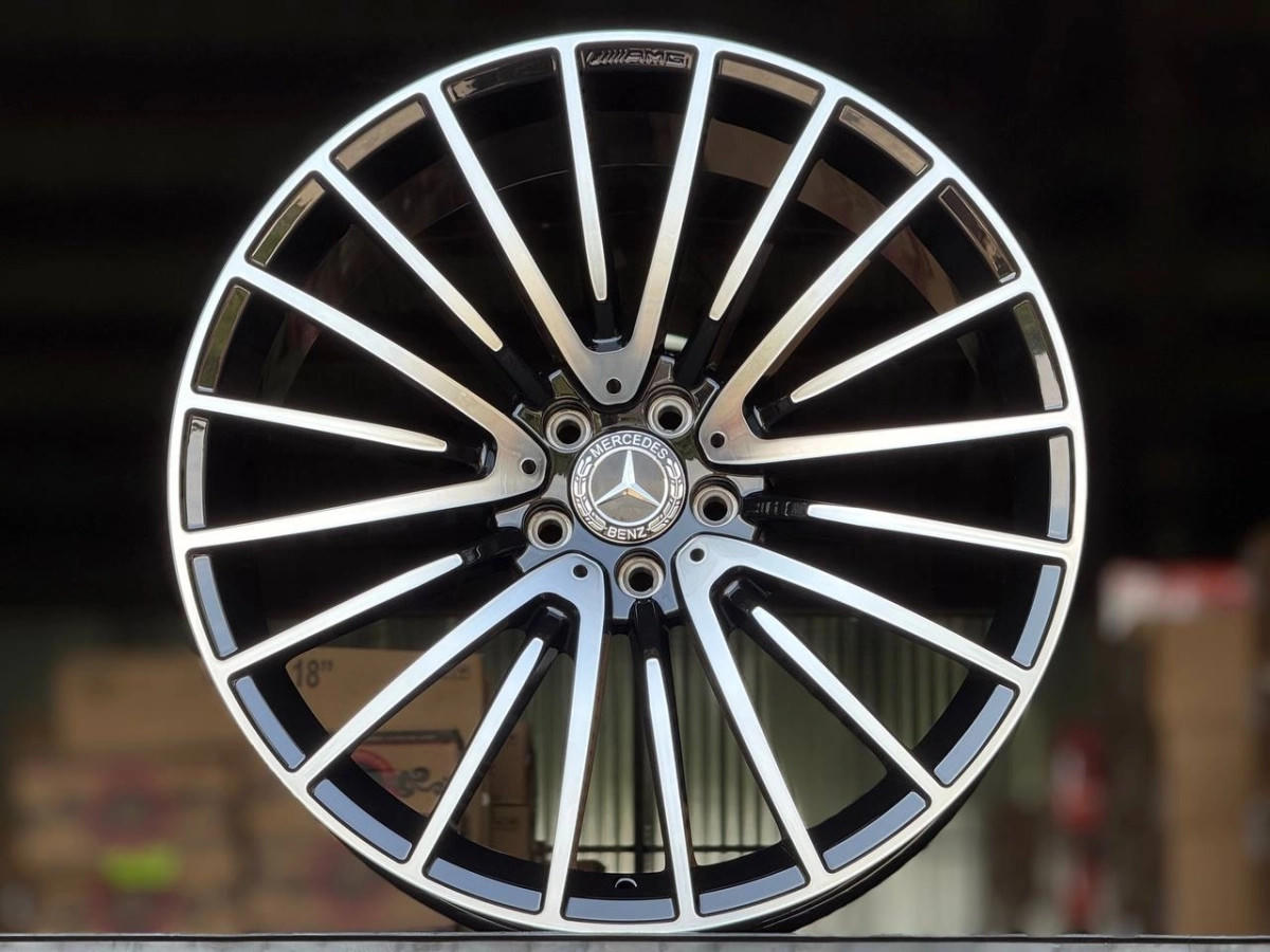 FORGED MERCEDES AMG YC565Y W222 W223 R21 9,...8.1 5x112 DIA66.6 GLOSS BLACK FACE
