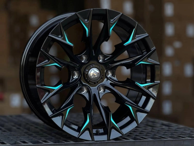 FUEL FLAME 8322 R18 9.5J ET5 6x139.7 DIA110.1 GLOSS BLACK MILLING, BLUE