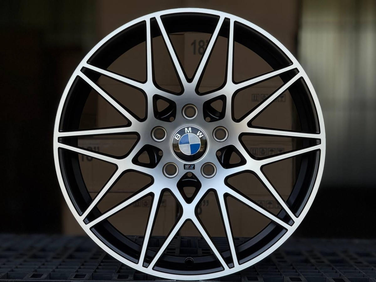 BMW 666M style 0173 R18 8J ET30 5x120 DIA72...TTE BLACK, MATTE BLACK POLISH FACE
