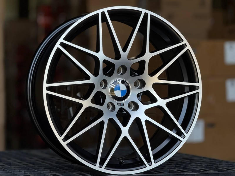 BMW 666M style 0173 R18 8J ET30 5x120 DIA72...TTE BLACK, MATTE BLACK POLISH FACE