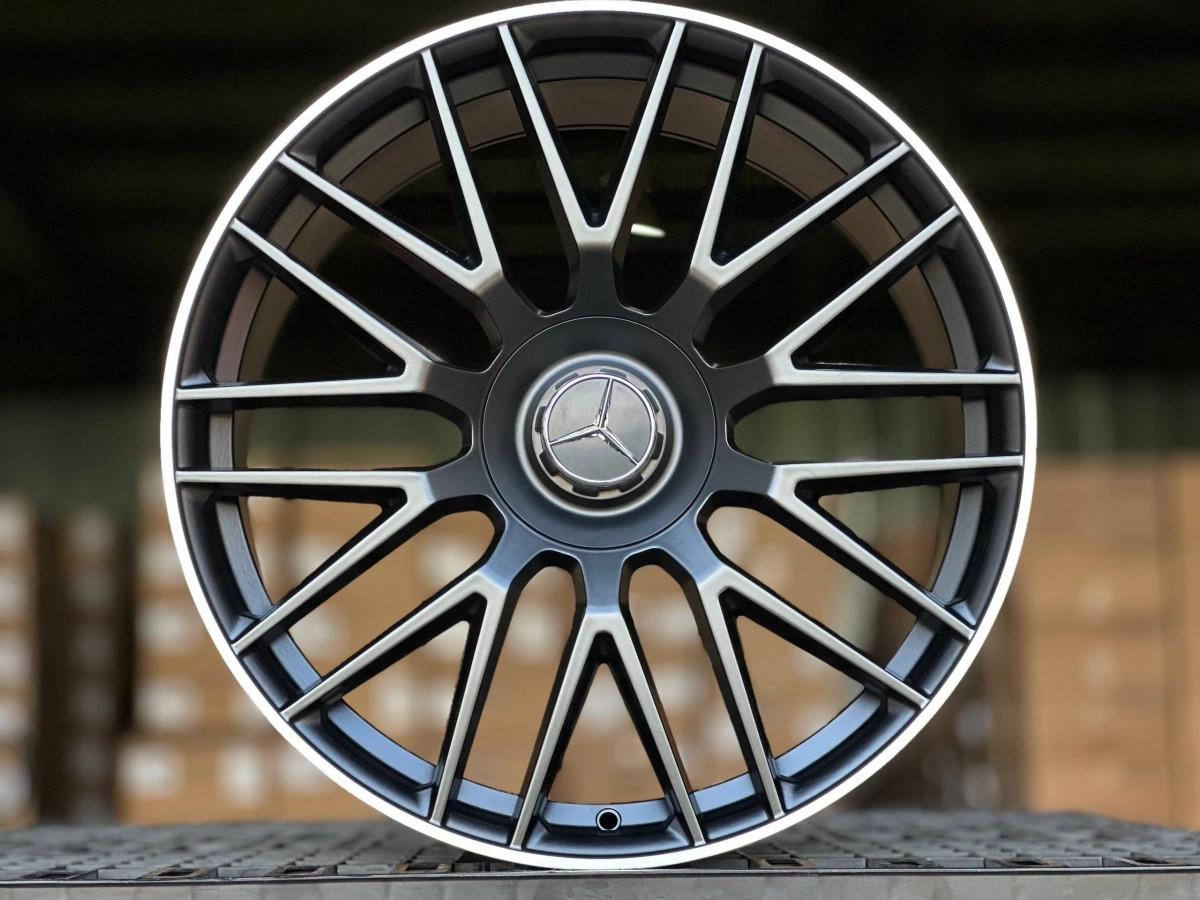 MERCEDES AMG H932F FlowForming R19 9.5J ET4...112 DIA66.6 SATIN BLACK POLISH LIP
