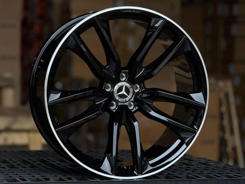 ОДНОШИР! MERCEDES GLS/ GLE YH9095 (ET:40/25...112 DIA66.6 GLOSS BLACK POLISH LIP