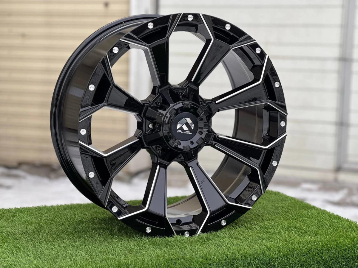 FUEL 8057 R20 9J ET18 6x139.7 DIA110.1 GLOSS BLACK MILLING