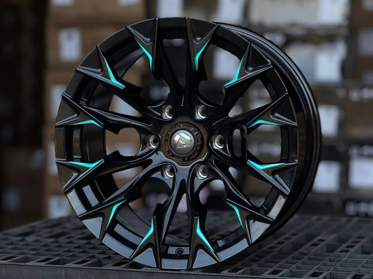 FUEL FLAME 8322 R18 9.5J ET5 6x139.7 DIA110.1 GLOSS BLACK MILLING, BLUE