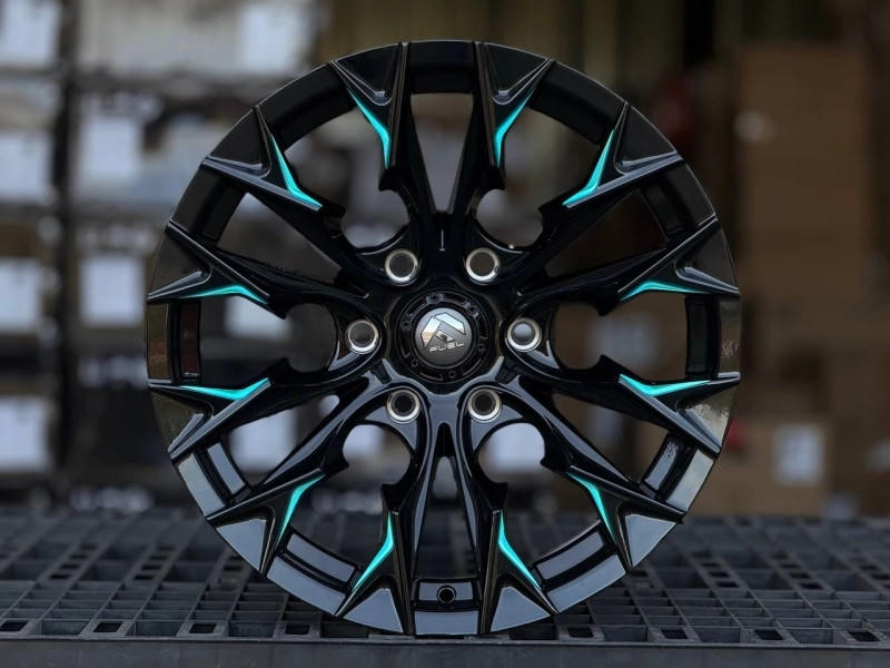 FUEL FLAME 8322 R18 9.5J ET5 6x139.7 DIA110.1 GLOSS BLACK MILLING, BLUE
