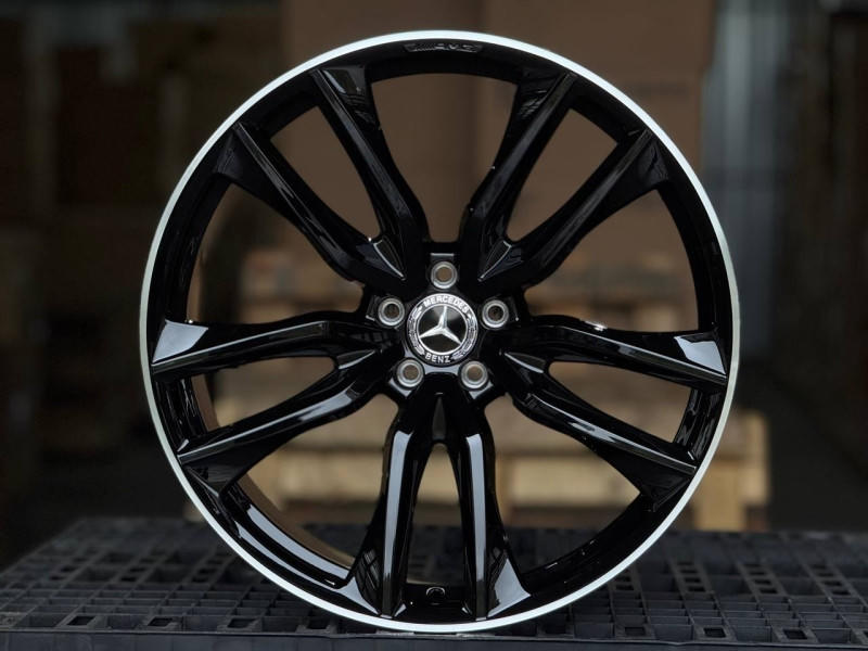 ОДНОШИР! MERCEDES GLS/ GLE YH9095 (ET:40/25...112 DIA66.6 GLOSS BLACK POLISH LIP