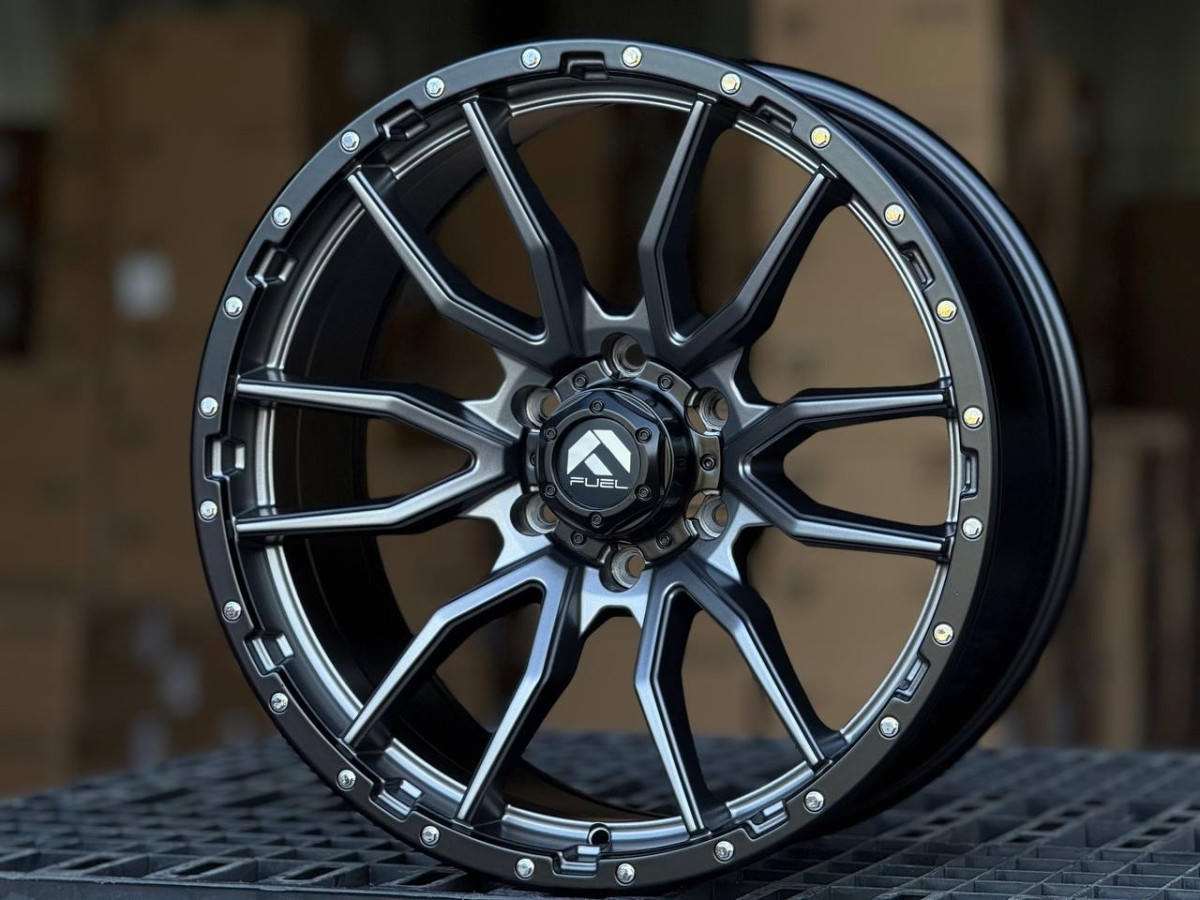 FUEL REBEL 6098 R20 9J ET10 6x139.7 DIA110.1 Satin Gray Lip Black