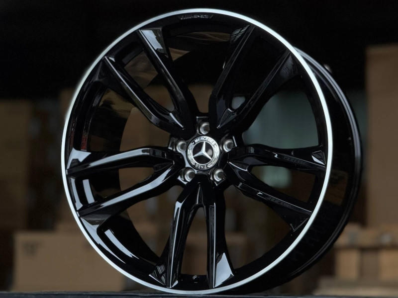 ОДНОШИР! MERCEDES GLS/ GLE YH9095 (ET:40/25...112 DIA66.6 GLOSS BLACK POLISH LIP