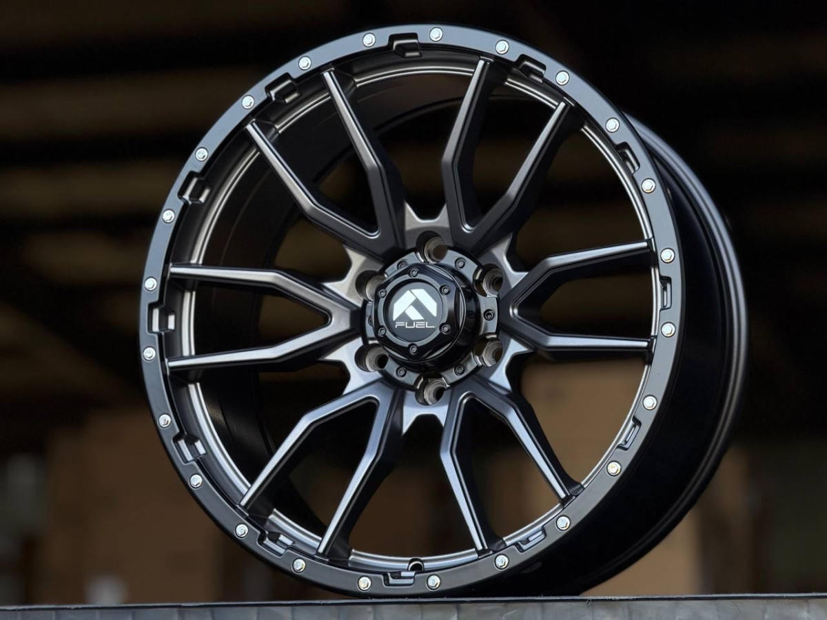 FUEL REBEL 6098 R20 9J ET10 6x139.7 DIA110.1 Satin Gray Lip Black