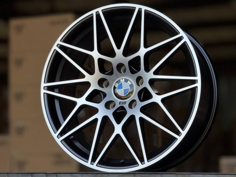 BMW 666M style 0173 R18 8J ET30 5x120 DIA72...TTE BLACK, MATTE BLACK POLISH FACE