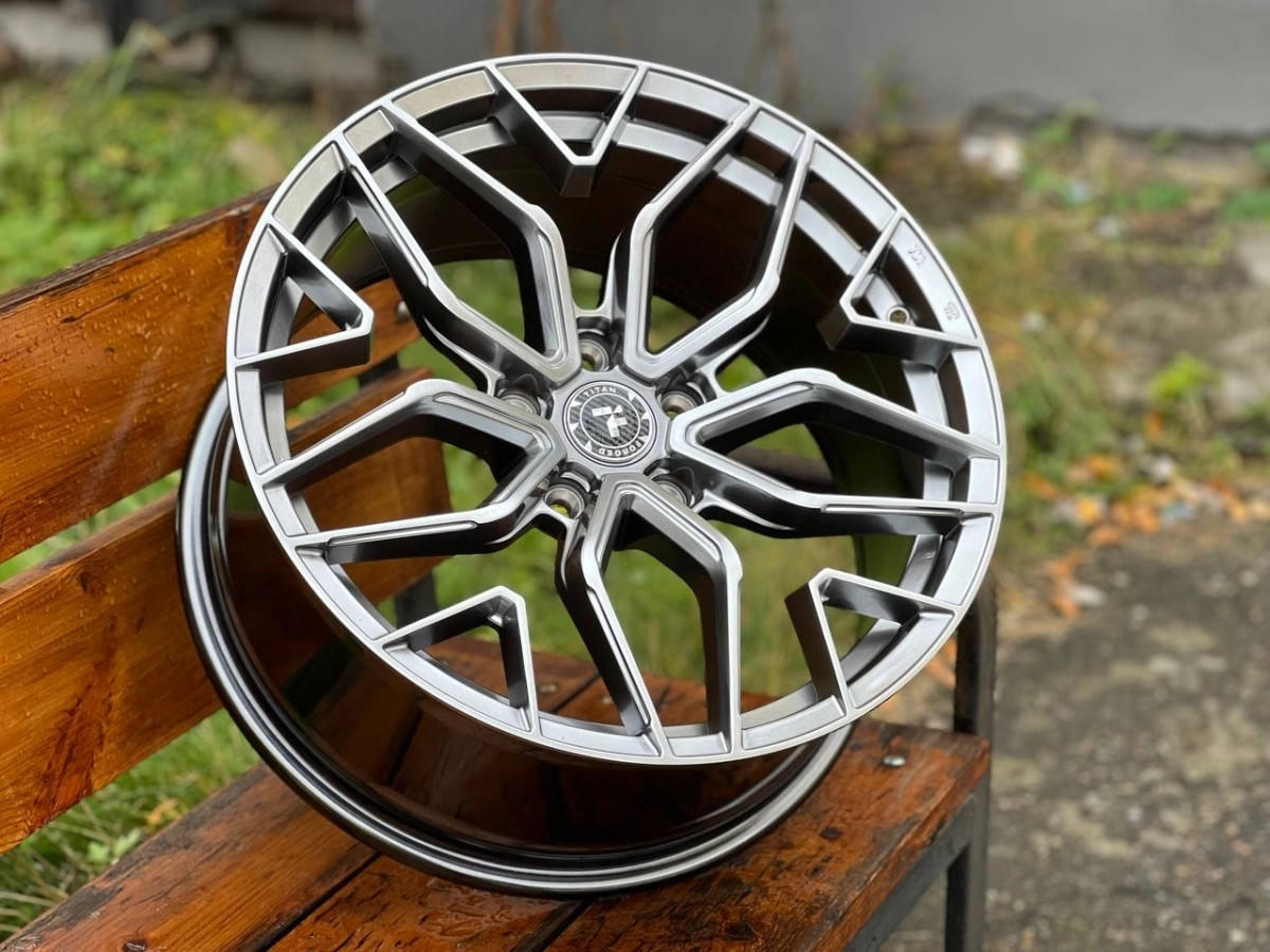 FLOW FORMING TITAN FORGED TF21 F8621 R18 8.5J ET35 5x112 DIA66.6 HYPER BLACK