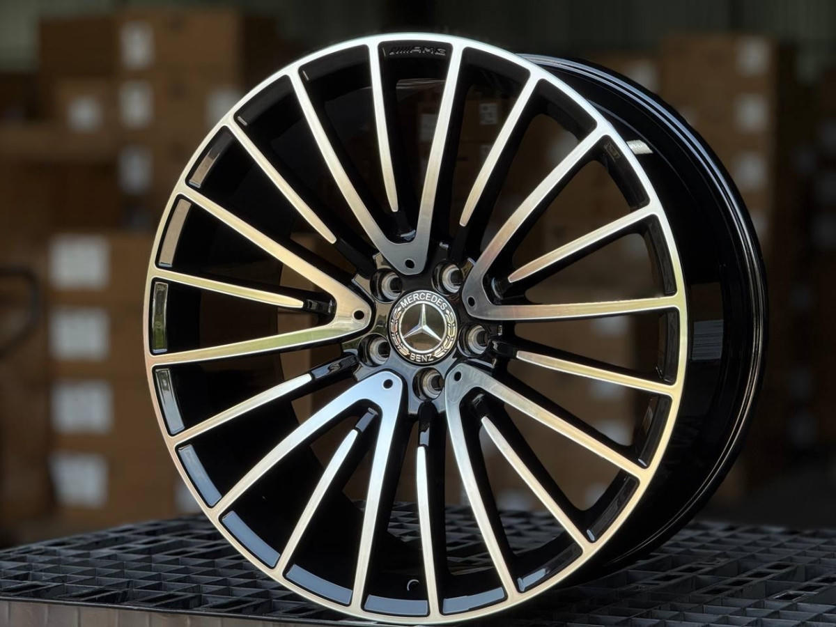 FORGED MERCEDES AMG YC565Y R22 10, 11.5J ET45, 47 5x112 DIA66.6 GLOSS BLACK FACE