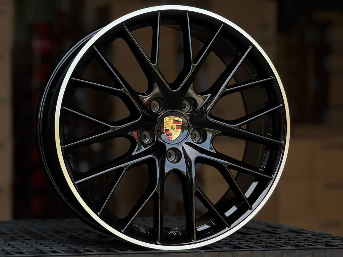 PORSCHE H3083F FlowForming R21 9.5J ET61 5x130 DIA71.6 GLOSS BLACK FACE