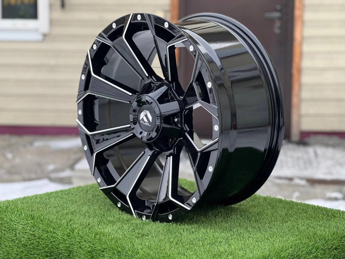 FUEL 8057 R20 9J ET18 6x139.7 DIA110.1 GLOSS BLACK MILLING