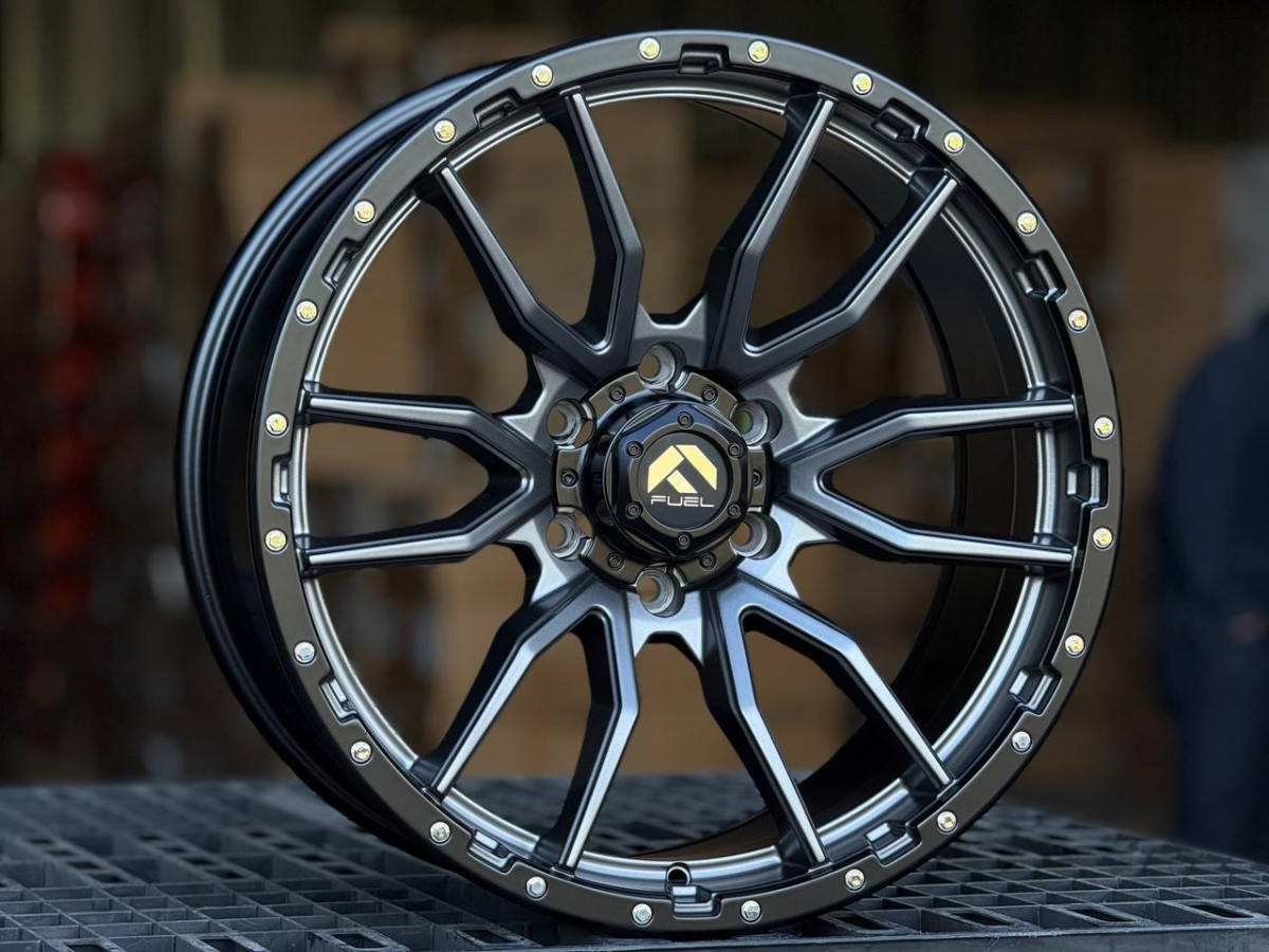FUEL REBEL 6098 R20 9J ET10 6x139.7 DIA110.1 Satin Gray Lip Black