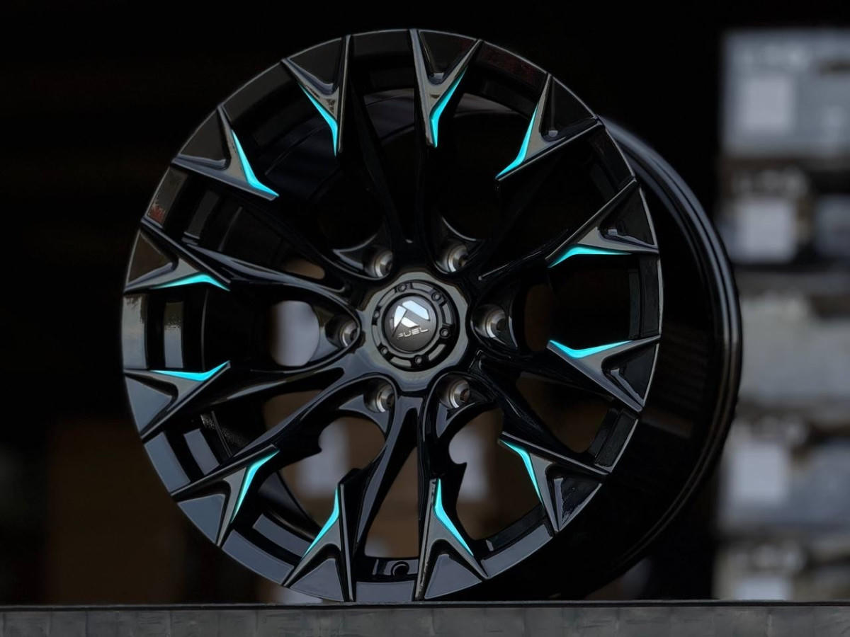 FUEL FLAME 8322 R18 9.5J ET5 6x139.7 DIA110.1 GLOSS BLACK MILLING, BLUE