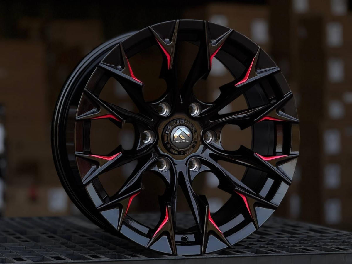 FUEL FLAME 8322 R18 9.5J ET5 6x139.7 DIA110.1 RED, GLOSS BLACK MILLING