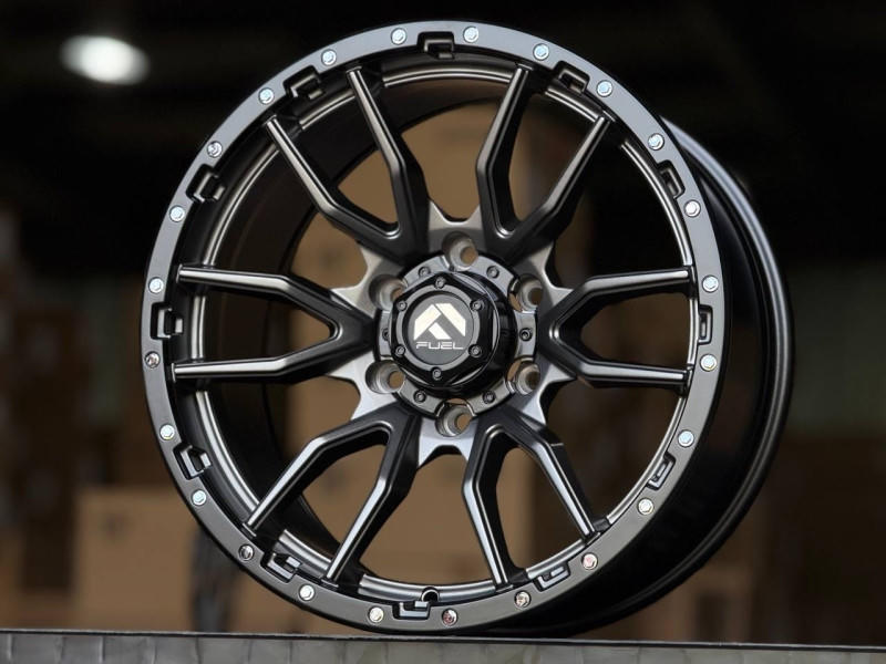 Fuel REBEL 6098 R18 9J ET10 6x139.7 DIA110.1 Satin Gray Lip Black