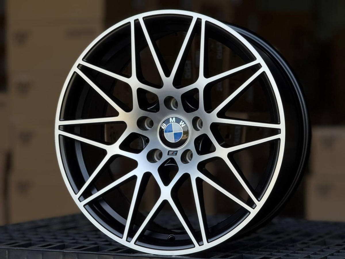 BMW 666M style 0173 R18 8J ET30 5x120 DIA72...TTE BLACK, MATTE BLACK POLISH FACE
