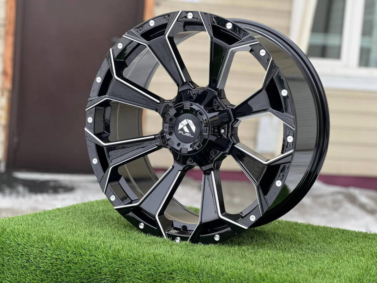 FUEL 8057 R20 9J ET18 6x139.7 DIA110.1 GLOSS BLACK MILLING